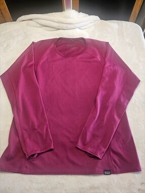 Patagonia Capilene Base Layer Midweight Shirt Womens Large Pink Long Sleeve